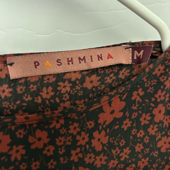 Pashmina Brand Maxi Dress Boho Floral Puff Sleeve Medium - Picture 3 of 7